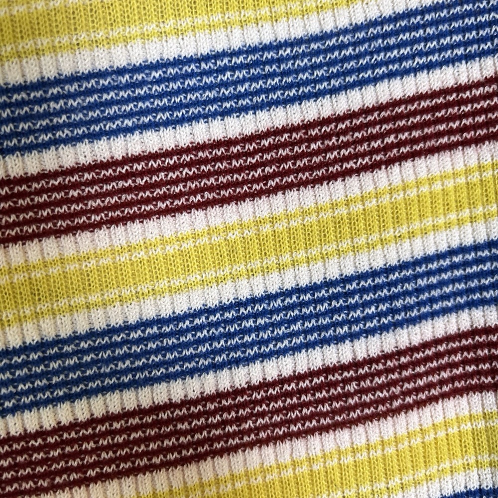 Zara Pants Womens Sz S Knit Striped Colorful Pull On Yellow Red Blue Ribbed - Picture 10 of 12